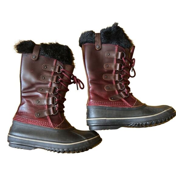 Sorel Joan of Arctic Wine Oxblood Red Winter Boots Sz 6.5 - Picture 1 of 14
